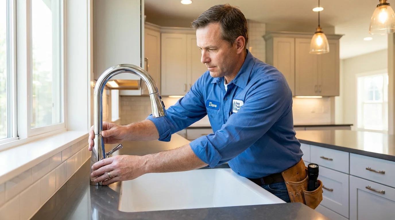 Kitchen faucet installation by Johns Plumbing LLC in Harveys Lake
